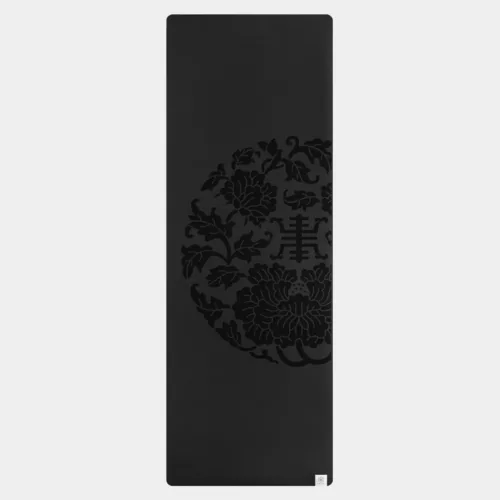 Gaiam Performance Longer/Wider Dry-Grip Yoga Mat in black available at MB Fit Studio in Solana Beach