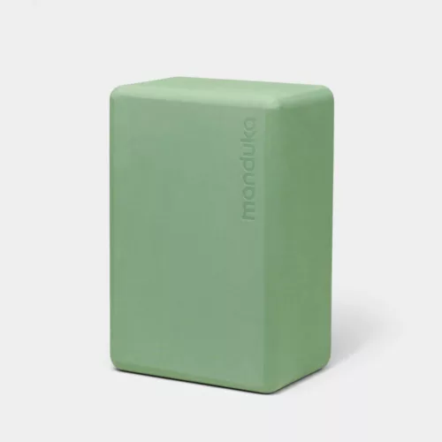 Manduka Recycled Foam Block in green available at MB Fit Studio in Solana Beach