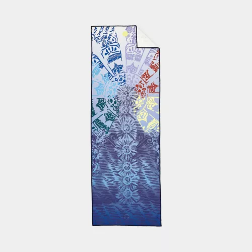 Manduka Yogitoes Yoga Mat Towel Chakra Print blue available at MB Fit Studio in Solana Beach