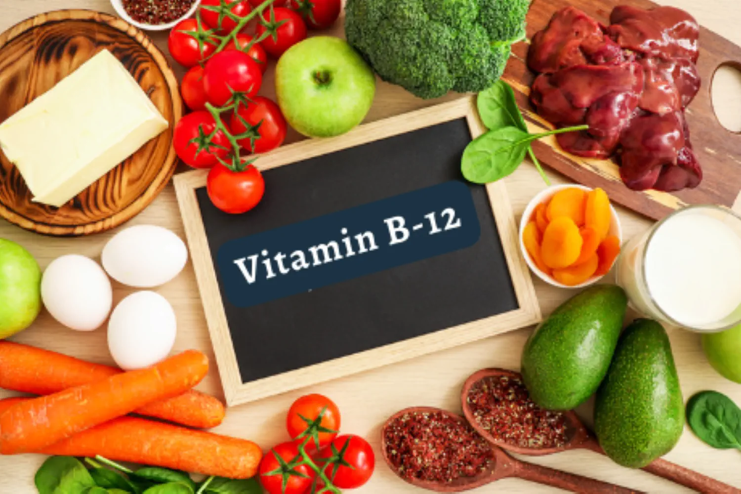 A variety of food with Vitamin B12 of which is available in a vitamin shot at MB Fit Studio in Solana Beach